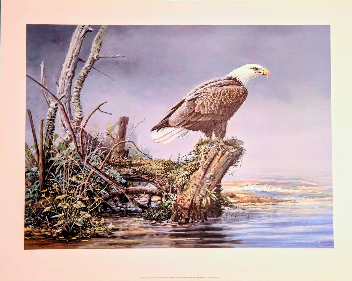 Scott Zoellick "Silent Outpost" Signed & Numbered Bald Eagle Limited Print 284/8