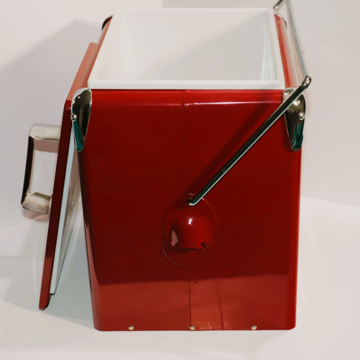 Stillhouse Red Metal Cooler Ice Chest Retro Locking Handle 12 Can Bar Decor