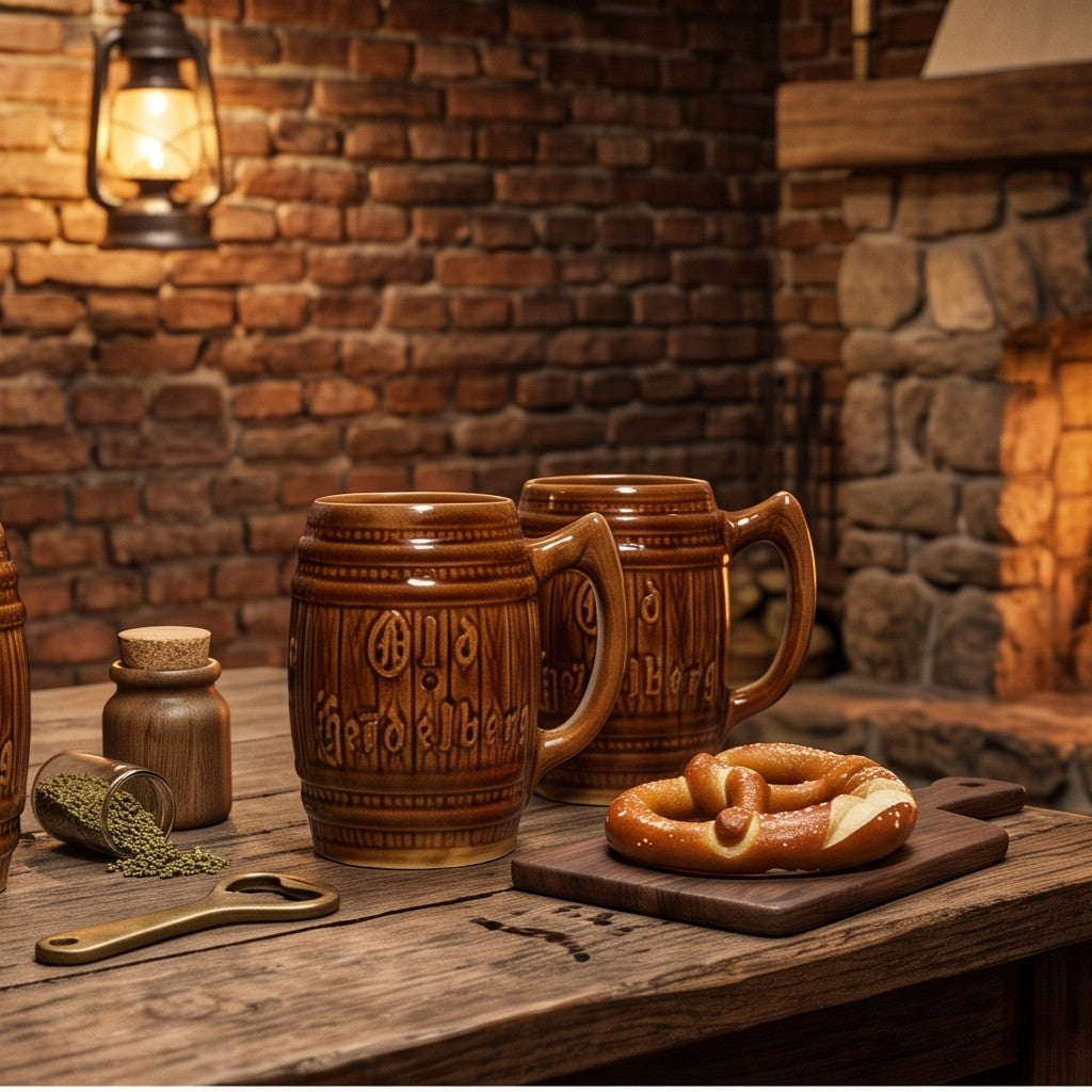 Old Heidelberg Stoneware Mugs - Set of 3