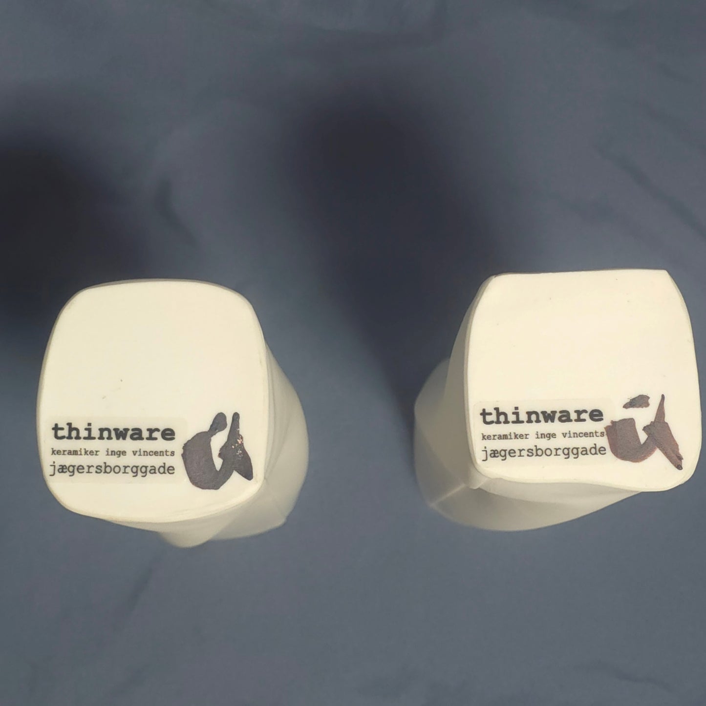 Pair of Inge Vincents Thinware Paper-Thin Danish Porcelain Vases