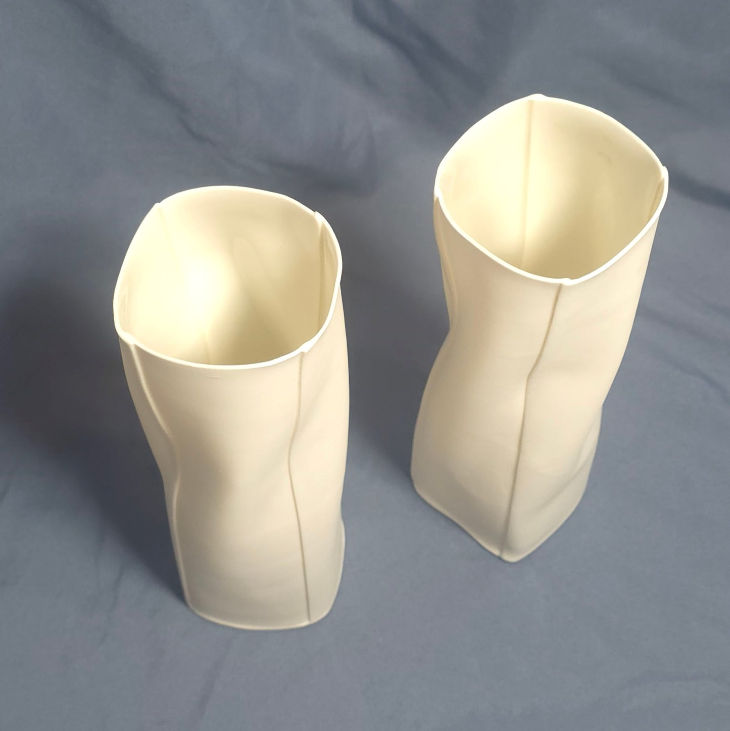 Pair of Inge Vincents Thinware Paper-Thin Danish Porcelain Vases