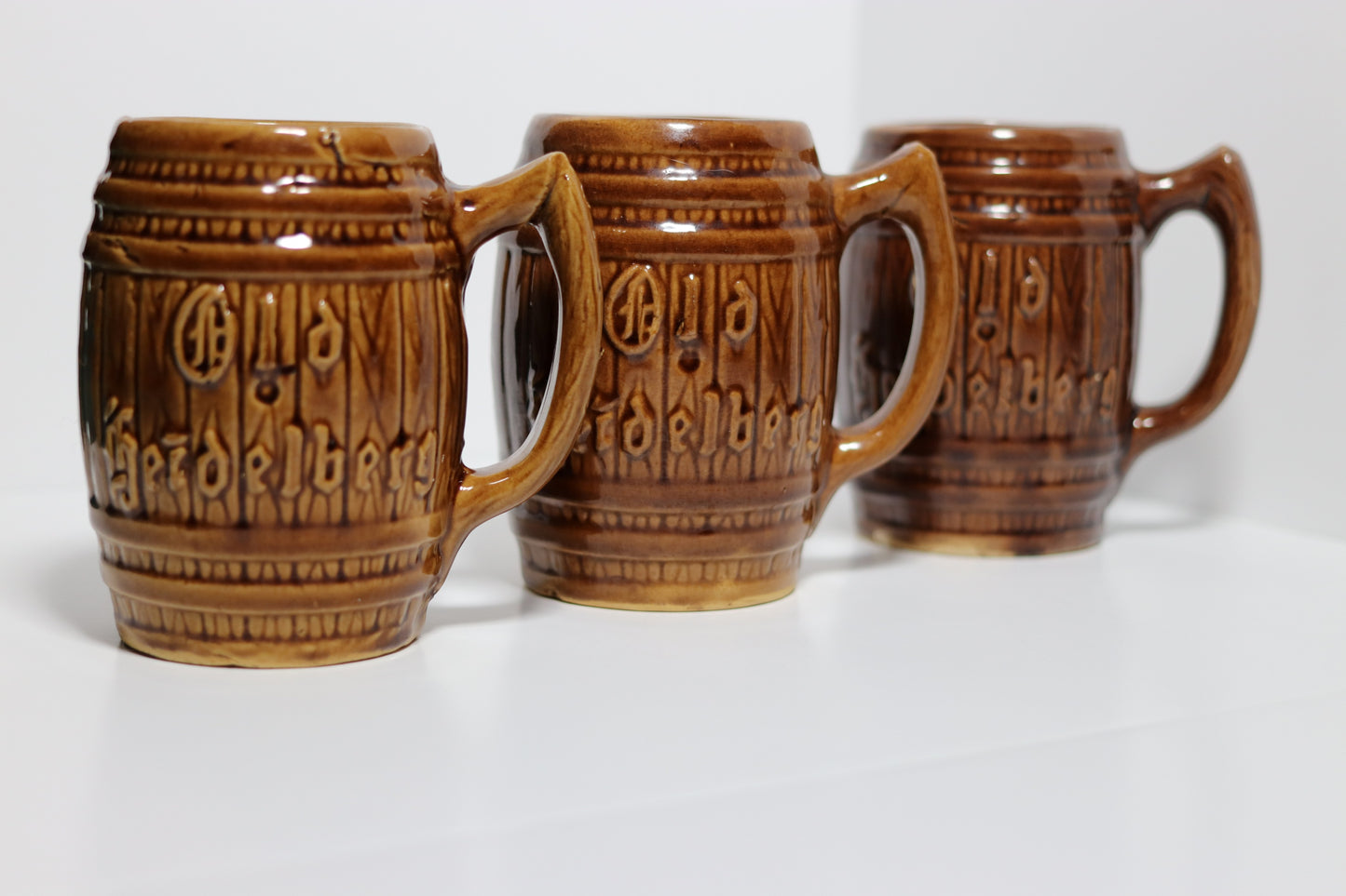 Old Heidelberg Stoneware Mugs - Set of 3