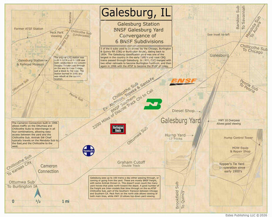 Galesburg Railroad Map Print - Details, Highlights and Features of this major BNSF Junction