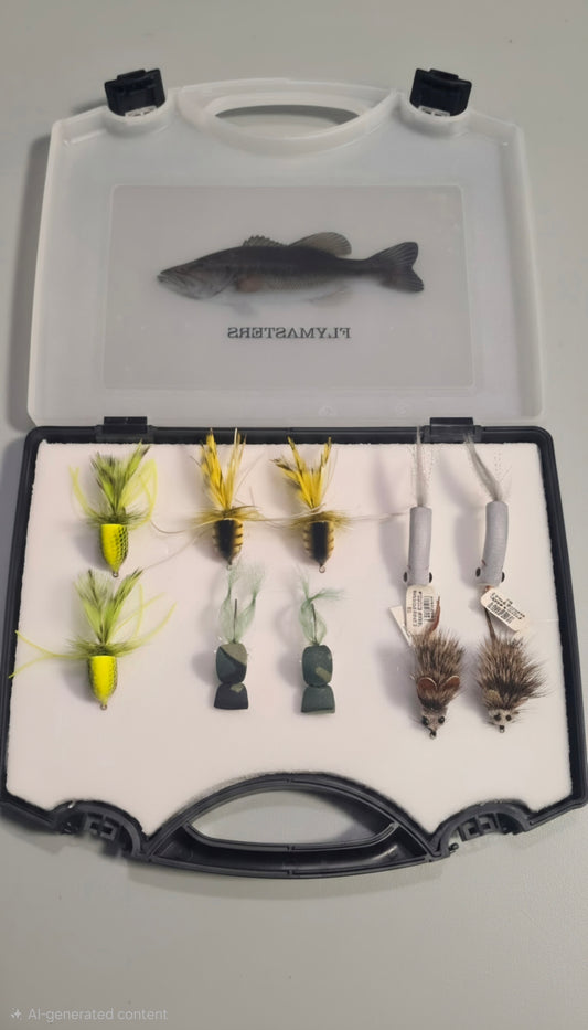 Lot of 10 Fly Fishing Lures in Padded Case